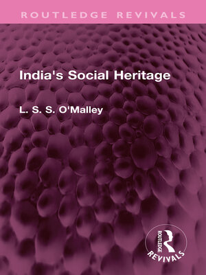 cover image of India's Social Heritage